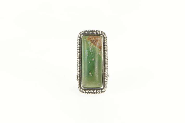 Sterling Silver Native American Royston Turquoise Squared Ring