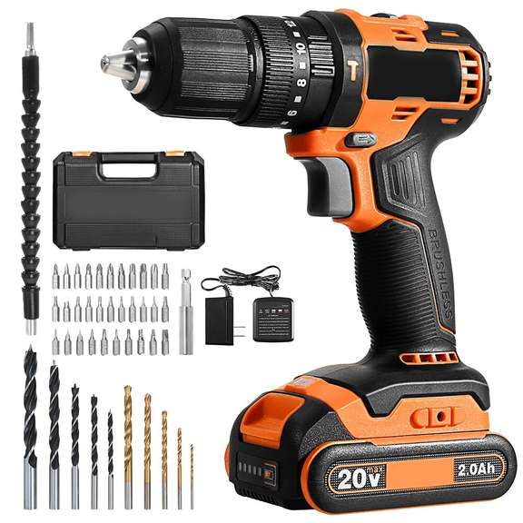 20V 13mm Brushless Impact Electric Drill 45N.m Torque