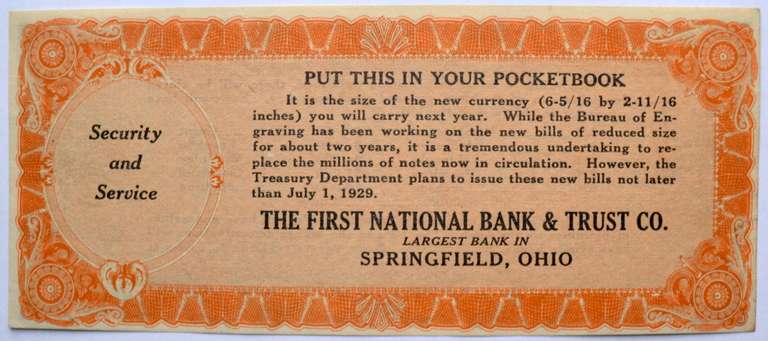 1928 Guide to the New Small Size Currency Note