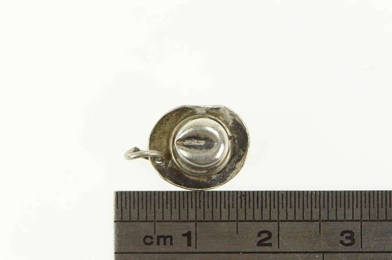 Sterling Silver 3D Cowboy Hat Western Motif Charm/Pendant