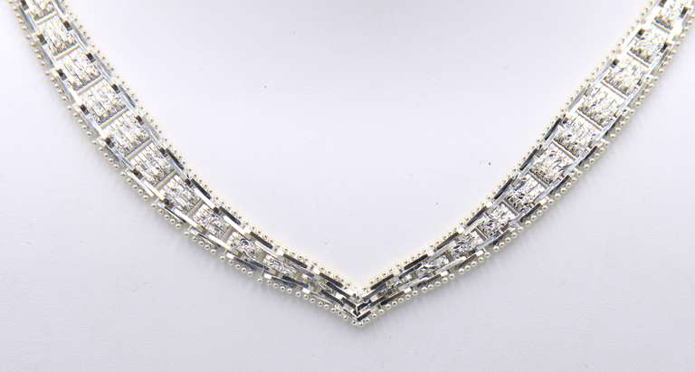 925 Sterling Silver Italian Fancy Link Necklace