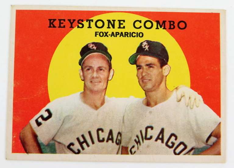 1959 Topps Keystone Combo, Fox-Aparico Baseball Card