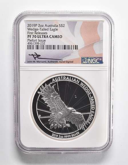 PF70UCAM 2019-P Australia 2 Dollars First Releases Signed NGC Box/COA