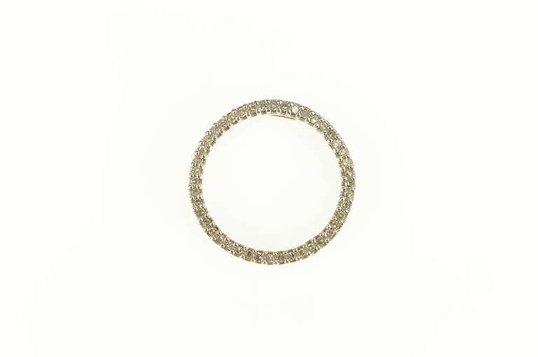 10K Yellow Gold 0.45 Ctw Diamond Round Circle Classic Pendant