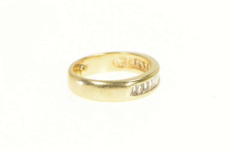 14K Yellow Gold 0.70 Ctw Baguette Diamond Wedding Band Ring
