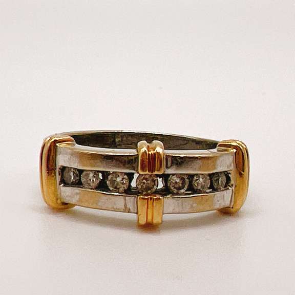 14kt Solid Gold & Diamond Band Ring