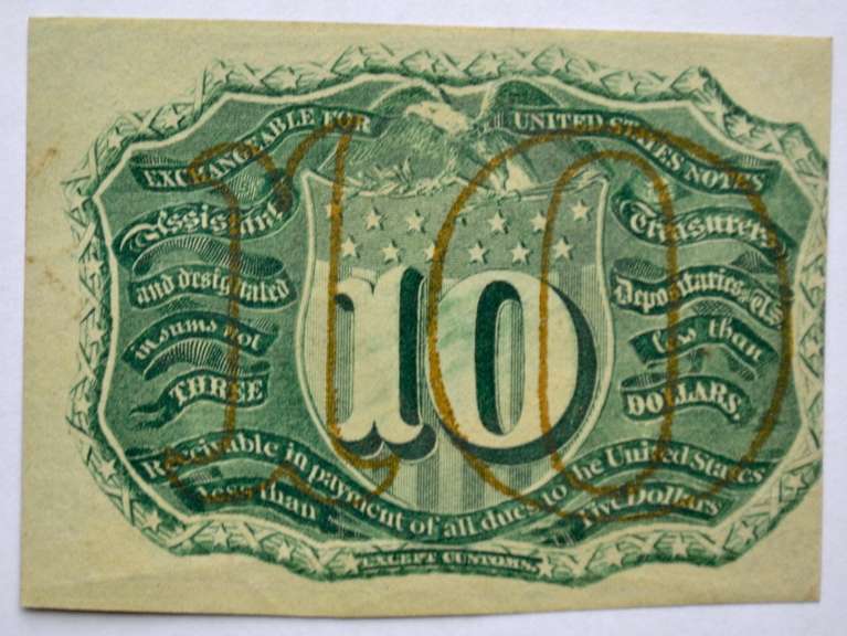 Shift Error Unc 10 Cent  Fractional Currency Note
