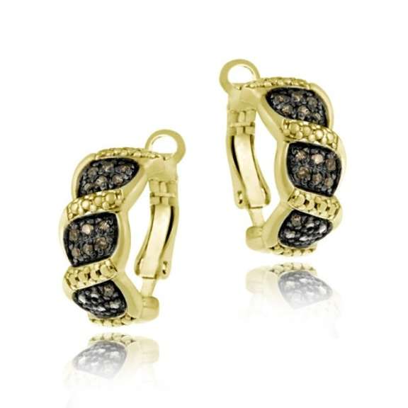 Champagne Diamond S Design Earrings