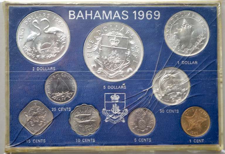 9 Piece Bahamas 1969 Unc Set