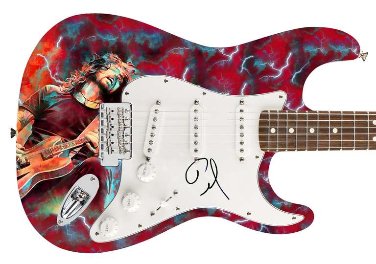 Nirvana Foo Fighters Dave Grohl Signed Photo Graphics Guitar
