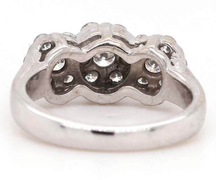 Gorgeous 0.50ctw Round Diamond Triple Cluster Ring in 14K