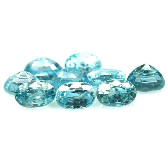 Radiant! 9.22ct baby blue Zircon set