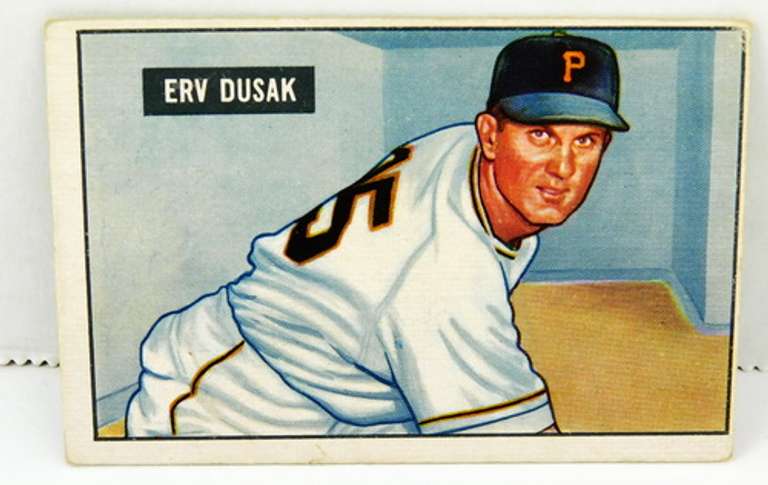 Erv Dusak, Pirates 1951 Bowman Baseball Card