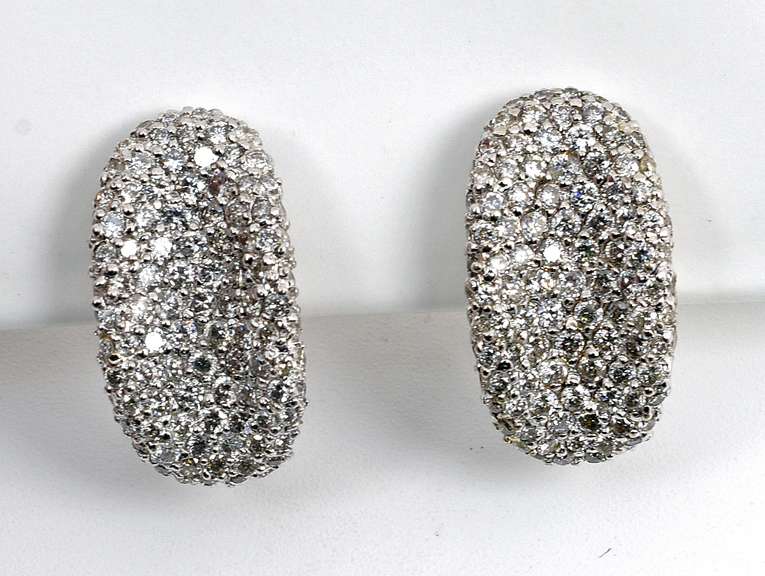 Refined Pavé Diamond Earrings in 18K WG