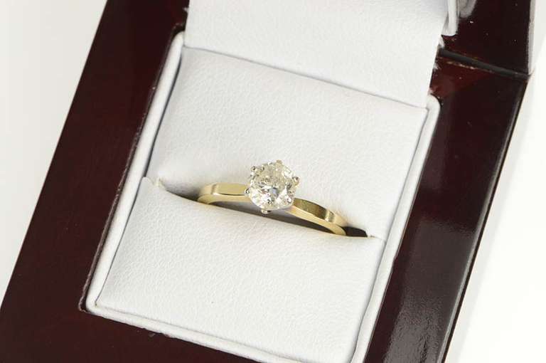 14K Yellow Gold 0.75 Ct Diamond Solitaire Classic Engagement Ring