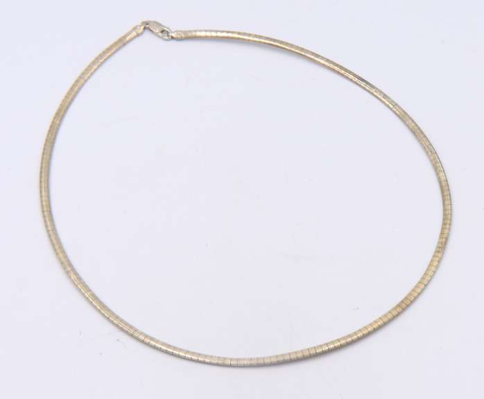 Vintage 925 Sterling Silver Italian Omega Chain Necklace