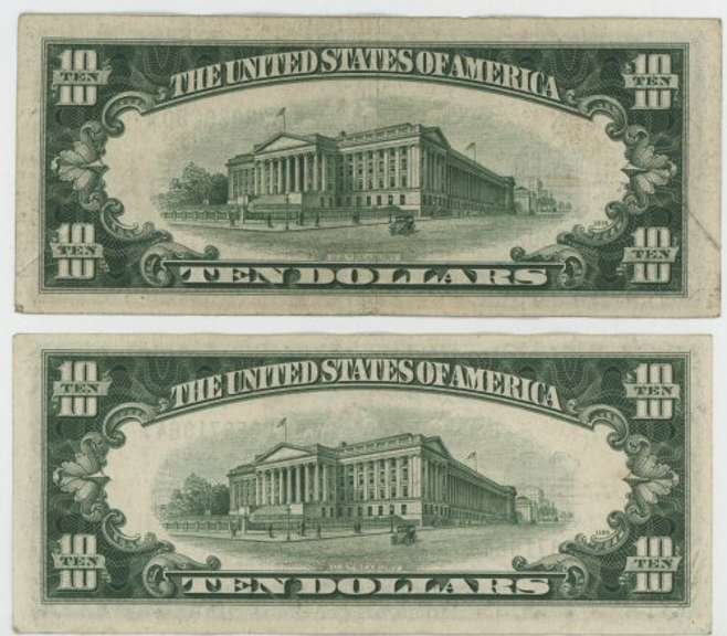 2 Nicer Series of 1934-C $10 Blue Seal Silver Certificates