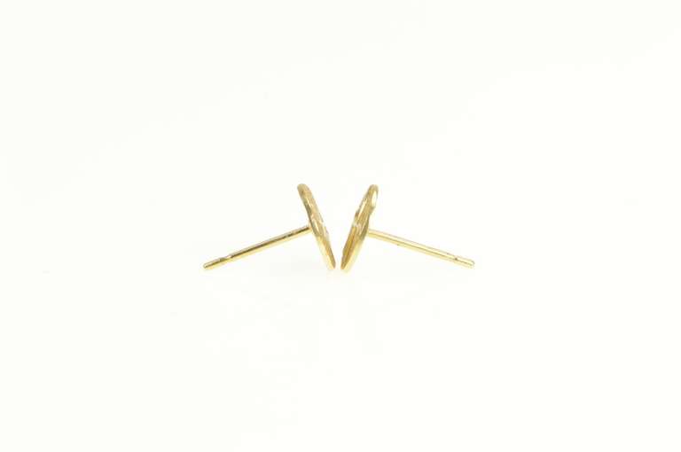 14K Yellow Gold Sand Dollar Sea Shell Ocean Good Luck Stud Earrings