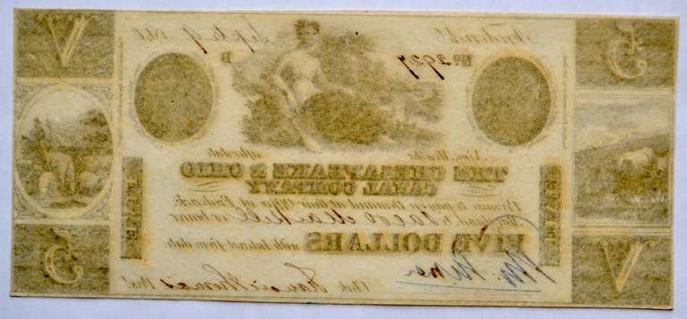 $5 Chesapeake &Ohio Canal Co Fredeick MD 1840 CH CU Note