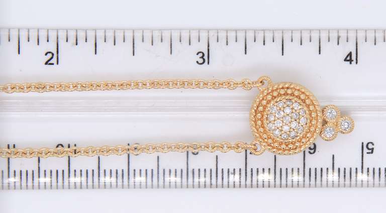 Judith Ripka Yellow Gold Pave Diamond Pendant on Chain