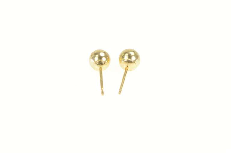 14K Yellow Gold Classic 4.8mm Ball Round Sphere Stud Earrings