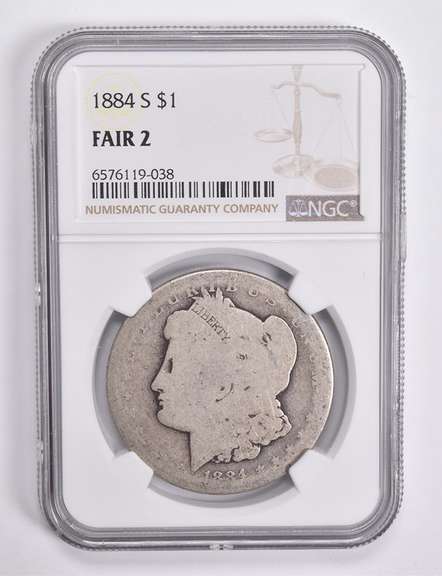 FAIR 2 1884-S Morgan Silver Dollar NGC Lowball Low Ball