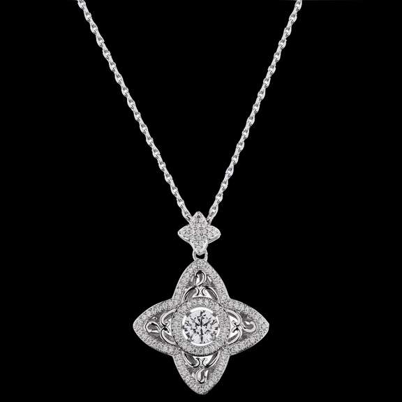 Star Dancing stone Pendant in sterling Silver