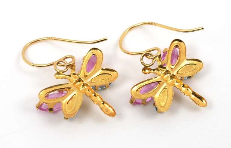 14k Butterefly Topaz Earrings