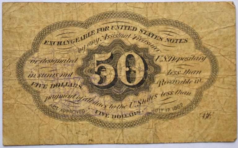 First Issue  50 Cent Fractional Currency Note