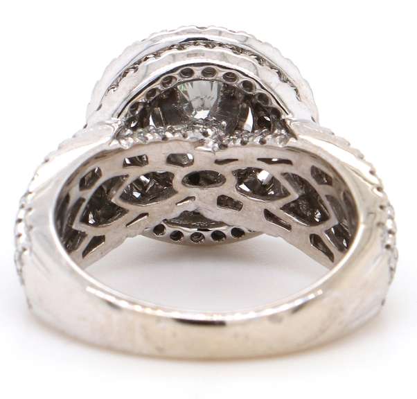 Majestic White Gold Round Diamond Double Halo Enagagement Ring