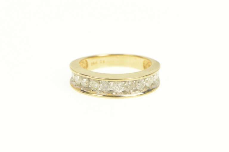 14K Yellow Gold 1.25 Ctw Diamond Channel Wedding Band Ring