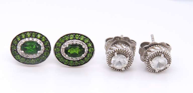 Group Lot of 2 Vintage 925 Sterling Silver Earrings