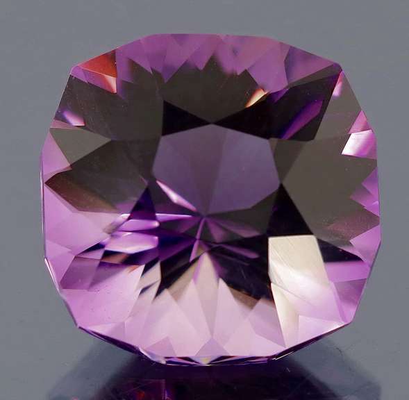Eye clean 10.33ct Portuguese cushion cut Bolivian Amethyst