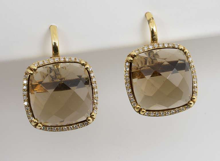 Darling Smokey Topaz & Diamond Earrings in 14K YG