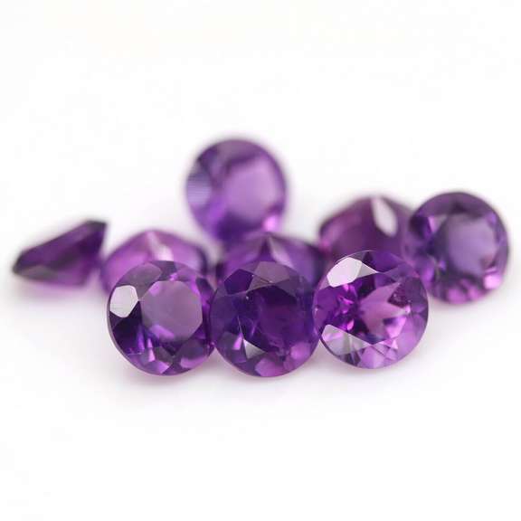 Glittering 10.78ct round cut Brazilian Amethyst set