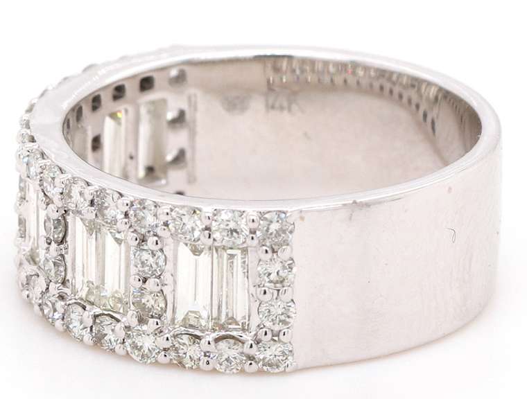 New 1.69ctw Baguette and Round Diamond Band Ring in 14K