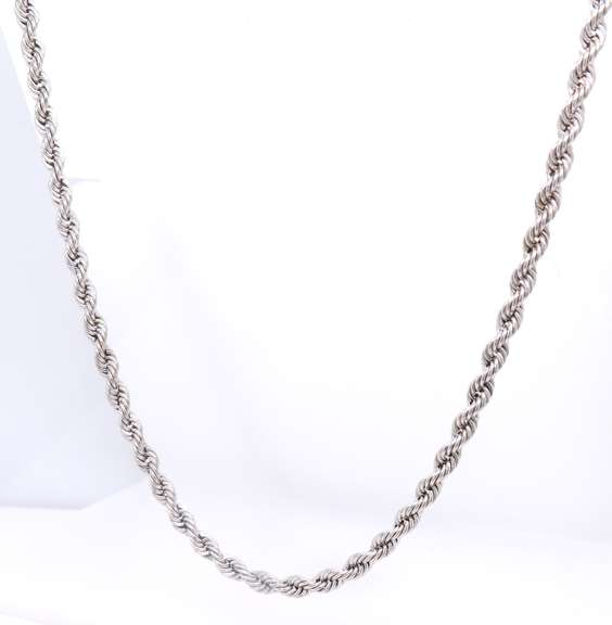 Popular White Gold Rope Chain Necklace