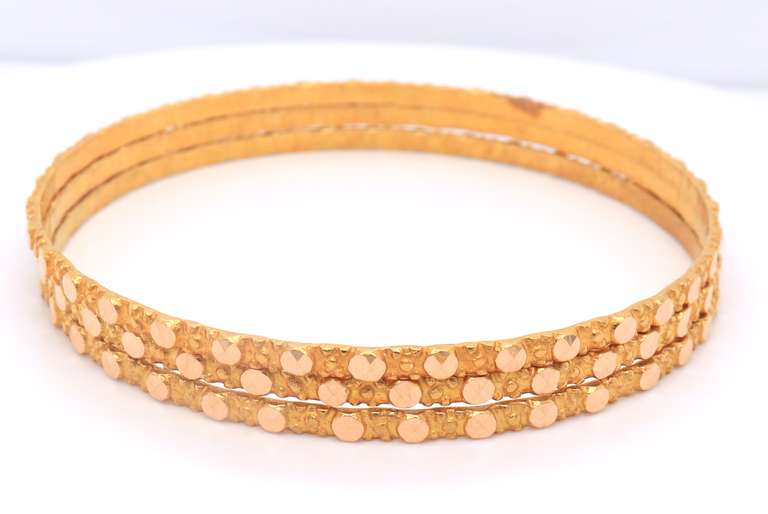 Group Lot of 3 20kt Yellow Gold Bangles