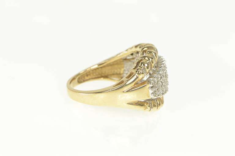 10K Yellow Gold 0.65 Ctw Diamond Encrusted Graduated Band Ring