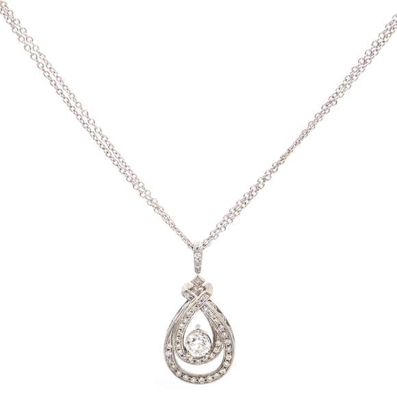 Eyecatching White Gold 1.25ct Diamond Pendant on Chain