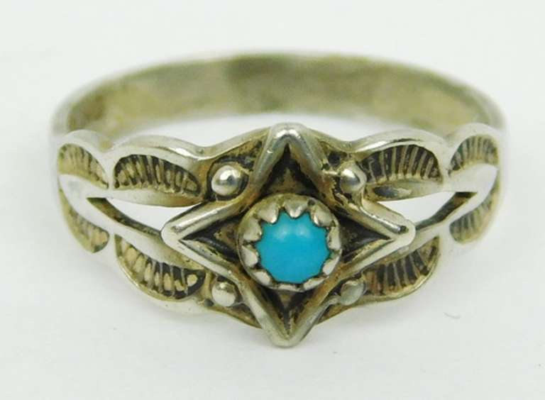 Vintage Bell Trading Childs Sterling Turquoise Ring
