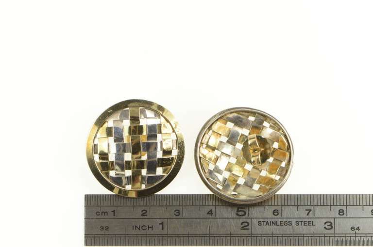 Sterling Silver 18K Gold Gabriel Ofiesh Hand Woven Designer Earrings