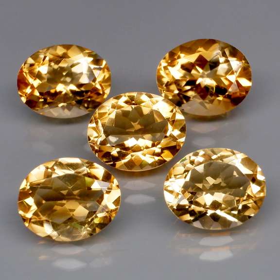 Ravishing 11.82ct 5pc golden Citrine set