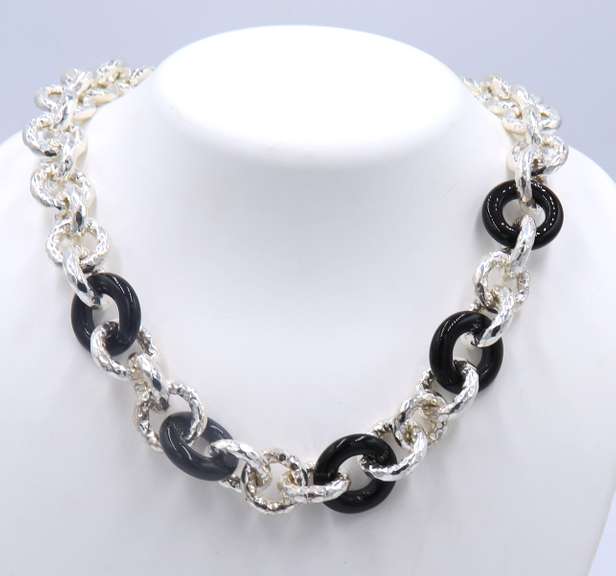 925 Sterling Silver Itaor Fancy Link Necklace