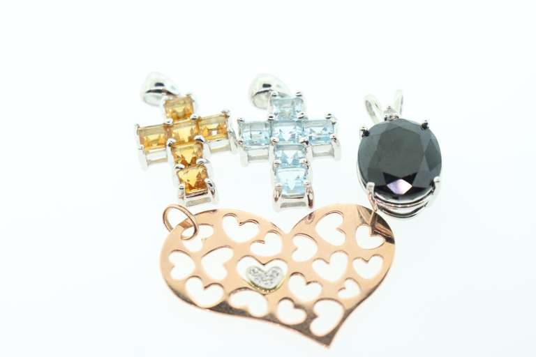 Group Lot of 14kt Gold, Diamond, & Gemstone Pendants!