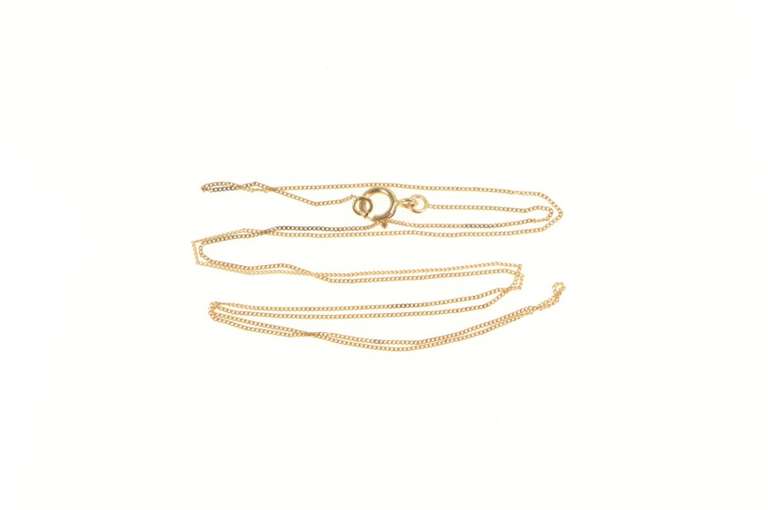 10K Rose Gold 0.6mm Cable Chain Simple Link Necklace