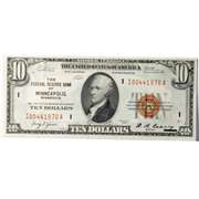 $10 1929 National Currency Federal Reserve Bank Minneapolis Minn Note