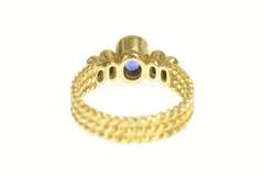 18K Yellow Gold 0.85 Ctw Sapphire Diamond Engagement Ring