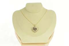 10K Yellow Gold 0.50 Ctw Pave Black & White Diamond Heart Pendant