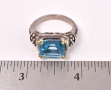 Blue Sapphire Set In Sterling Ring